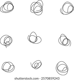 beautiful looking abstract doodles with different shapes, spirals, helix, icon, etc