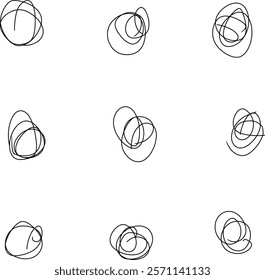 beautiful looking abstract doodles with different shapes, spirals, helix, icon, etc