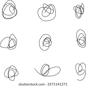 beautiful looking abstract doodles with different shapes, spirals, helix, icon, etc