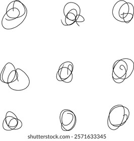 beautiful looking abstract doodles with different shapes, spirals, helix, icon, etc