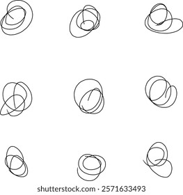 beautiful looking abstract doodles with different shapes, spirals, helix, icon, etc