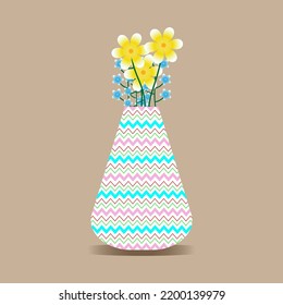 beautiful looking flower vase illustration design
