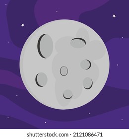 Beautiful looking moon from space with galaxy background