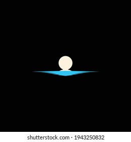 Beautiful looking sunset icon logo