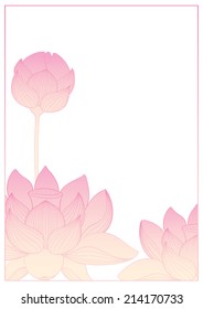Beautiful lotus background. Pink color.