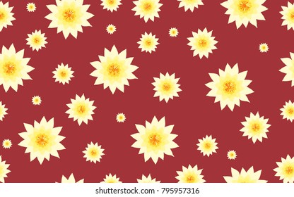 Beautiful Lotus Background. Seamless Pattern with Lotus Flower. Abstract Background with Lilies. Lotus Pattern for Wallpaper, Fabric, Textile, Paper, Tablecloth, Packaging Paper. 