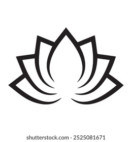 Lindo ícone floral de lótus. Lotus flor logotipo, ícone, símbolo silhueta design. Ilustração vetorial. Eps 10