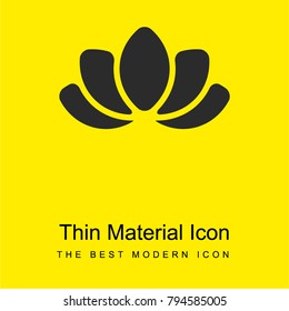 Beautiful Lotus flower bright yellow material minimal icon or logo design