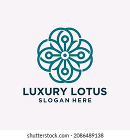 Beautiful lotus flower collection simple and elegant luxury flower logo for beauty logo