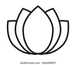 beautiful lotus flower garden nature line style icon vector illustration design