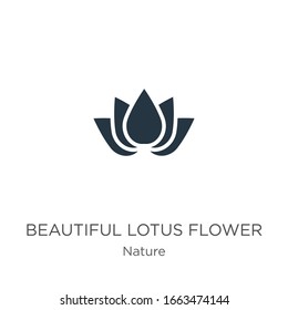 Beautiful lotus flower icon vector. Trendy flat beautiful lotus flower icon from nature collection isolated on white background. Vector illustration can be used for web and mobile graphic design, 