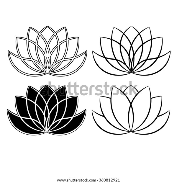 Beautiful Lotus Flower Line Illustration Vector Stock Vector (Royalty ...