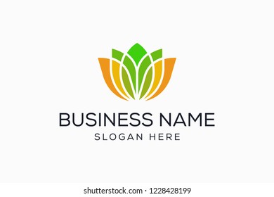 Hermoso logo de flor de loto, vector, símbolo.