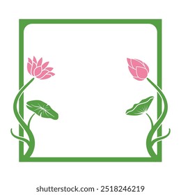beautiful lotus flower plant border frame template