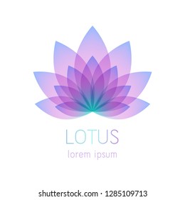 Beautiful lotus flower symbol template. Good for spa, yoga center, beauty salon and medicine logo designs. Esoteric mystic sign.