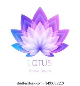 Beautiful lotus flower symbol template. Good for spa, yoga center, beauty salon and medicine logo designs. Esoteric mystic sign.