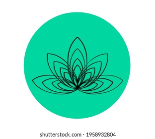 Beautiful lotus in the foreground. Vector illustration.