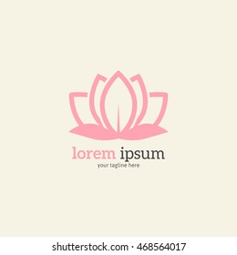 Beautiful Lotus logo design template. Great for beauty, health and medicine, boutique, beauty salon, cosmetics, yoga and meditation logo. Vector illustration