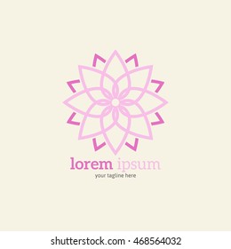 Beautiful Lotus logo design template. Great for beauty, health and medicine, boutique, beauty salon, cosmetics, yoga and meditation logo. Vector illustration