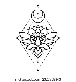 Beautiful lotus mandala art in zen boho style is perfect for a yoga logo. You can use this art to create a logo that represents peace, tranquility, and mindfulness