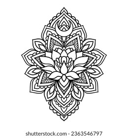 Beautiful lotus mandala art in zen boho style is perfect for a yoga logo. You can use this art to create a logo that represents peace, tranquility, and mindfulness