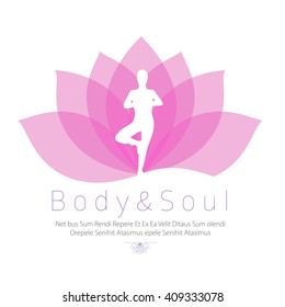 Beautiful lotus Vector logo For Health, body &soul, Life, spa