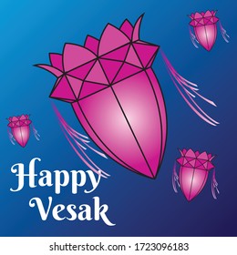 Beautiful lotus vesak lantern for vesak festival 