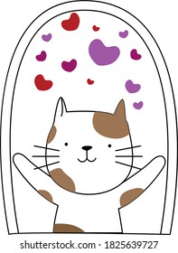 diseño vectorial de hermosos gatos de amor