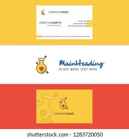 Beautiful Love drink Logo and business card. vertical Design Vector