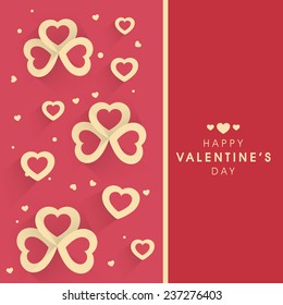 Beautiful love greeting card with hearts shape for Happy Valentine's Day celebration.