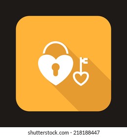 Beautiful Love Heart Lock web icon