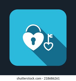 Beautiful Love Heart Lock web icon