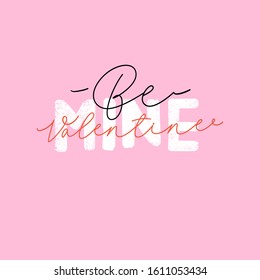 Beautiful love print with Valentines day elements. Romantic and cute elements and lovely typography. Vector hand drawn illustrations and lettering. Good for wedding, scrapbook, logo, t shirt design.