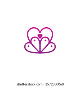 beautiful love shaped icon vector 