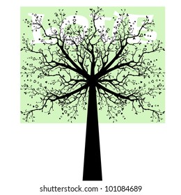 Beautiful love tree isolated on white background