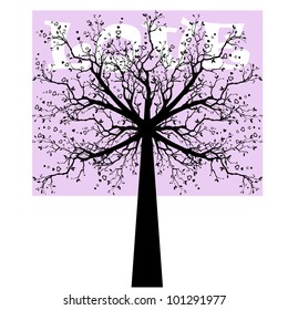 Beautiful love tree isolated on white background