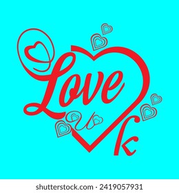 beautiful love u design with alphabet, love with alphabet