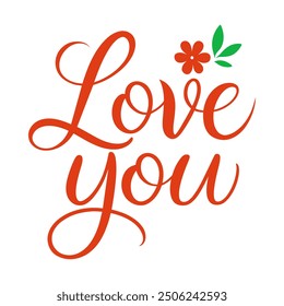 Hermosa Plantilla de diseño de texto Love You