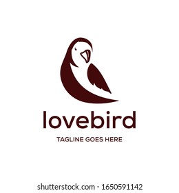 Beautiful Lovebird Animal Art Drawing Element Concept Creative Background Design Vector Logo