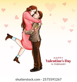 Beautiful lovely couple valentine's day card background