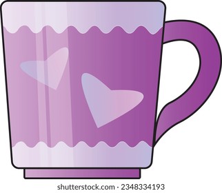 A beautiful and lovely designed purple cup texture vector on white background