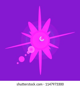Beautiful lovely magian abstract object glow splash motion.