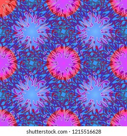 Beautiful lovely magic abstract background multicolor geometric seamless pattern.