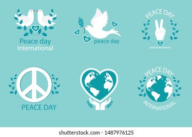 The beautiful and lovely peace day greeting elements