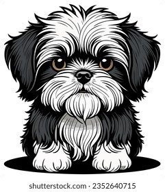 Beautiful and lovely shih tzu puppy art
 svg