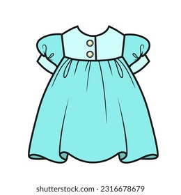 Beautiful lush dress color variation for coloring page on a white background