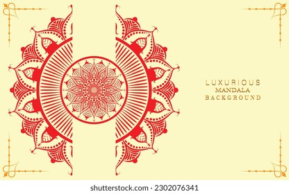 Beautiful luxurious mandala art background element for invitation template, yoga poster, wedding card, cover page, book page, meditation poster, luxury mandala art, vector art illustration