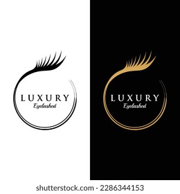 Beautiful and luxurious and modern women's eyelashes and eyebrows logo. Logo for business, beauty salon, makeup, eyelash shop.