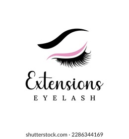 Beautiful and luxurious and modern women's eyelashes and eyebrows logo. Logo for business, beauty salon, makeup, eyelash shop.