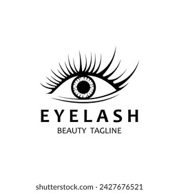 Beautiful and luxurious and modern women's eyelashes and eyebrows logo. Logo for business, beauty salon, makeup, eyelash shop.